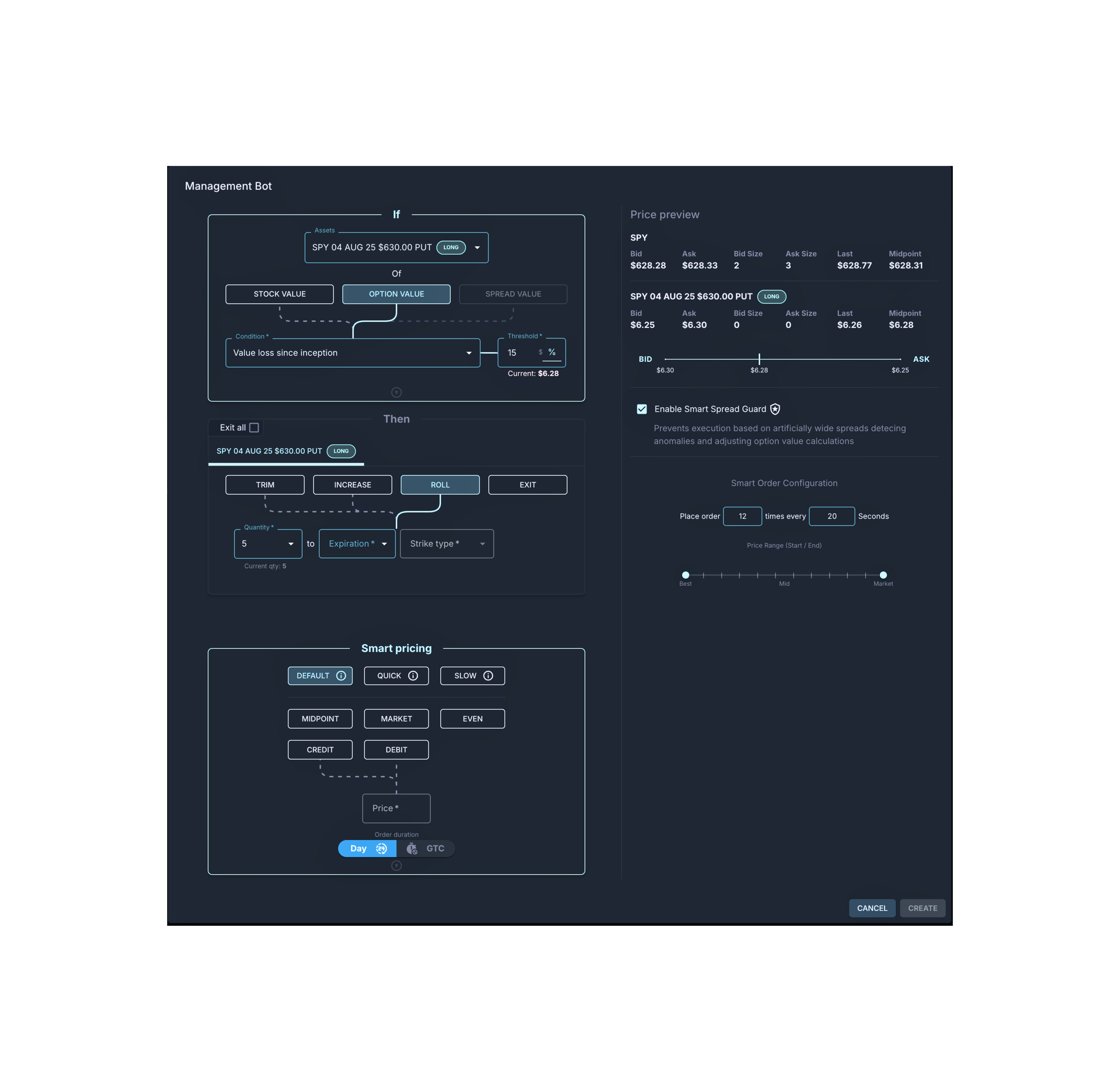 Best Execution Price interface screenshot